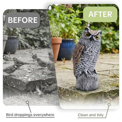 OFFO Realistic Owl Statue, Hand-Painted Garden Owl Decor, 15 Inch - size: 15 in
