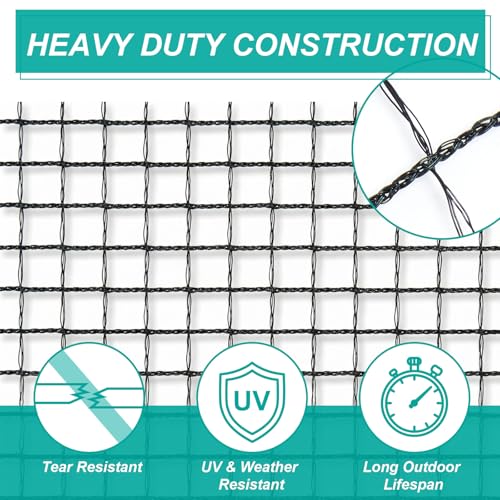 4.5ft*200ft Deer Fence Netting, Heavy Duty HDPE Mesh Animal Barrier, Black - size: 4.5ft*200ft