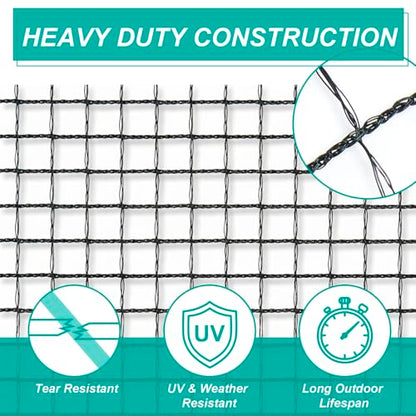 8.5ft*100ft Deer Fence Netting, Heavy Duty HDPE Mesh Animal Barrier, Black - size: 8.5ft*100ft