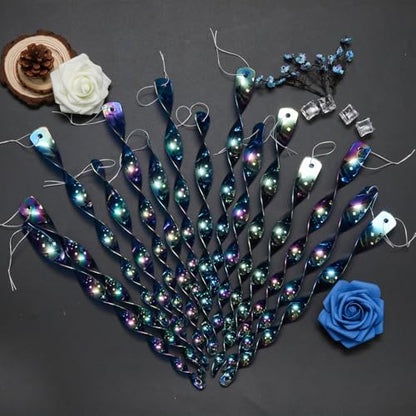 15Pcs 12inch Blue Spiral Bird Repellent Reflective Scare Rods - color: Blue