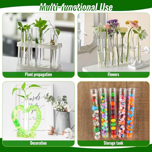 16 Pcs Clear Plant Propagation Tubes 20ml Plastic Test Tubes