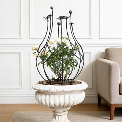 Obelisk Trellis Garden - 27" Metal Climbing Support for Vines - size: 27" x 8"