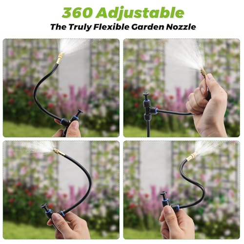 200 Ft 1/4 Inch Drip Irrigation System with 32 Copper Nozzles