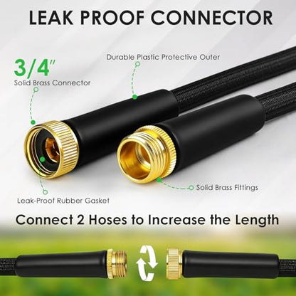 Garden Hose 100 FT, Lightweight Water Hose with 10 Function Nozzle - size: 100FT