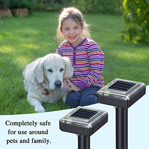 12 Pcs Mole Repellent Solar Powered Ultrasonic Gopher, Large - size: Large