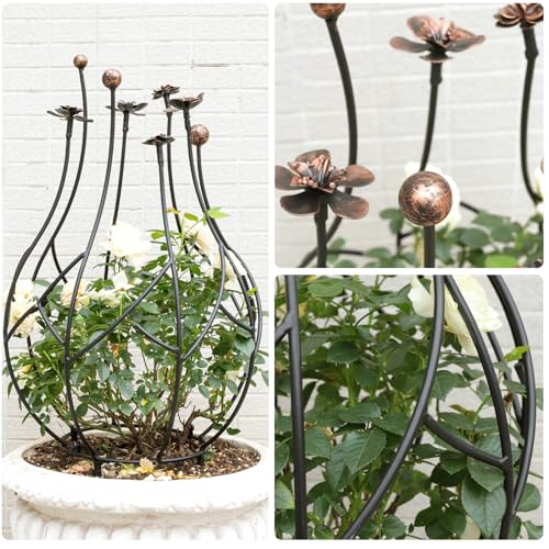 Obelisk Trellis Garden - 27" Metal Climbing Support for Vines - size: 27" x 8"