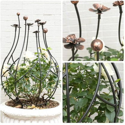 Obelisk Trellis Garden - 27" Metal Climbing Support for Vines - size: 27" x 8"