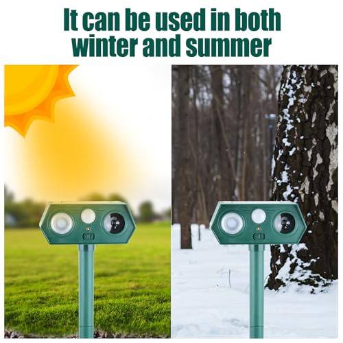 Cat Repellent Outdoor,Solar Animal Repellent Outdoor, Deer, Squirrel, Mouse Ultrasonic Repellent Etc,Devices Motion Detection Waterproof with LED Flash Lights for Yard Farm Garden (4)