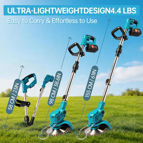 Cordless Weed Wacker, Electric Weed Eater with Dual Batteries