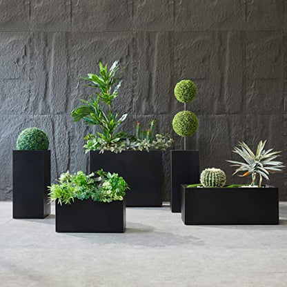 Wallowa Metallic Heavy Duty Outdoor Planter Box, 38Lx10Wx30H Span Planter - color: Black 30h, size: 38Lx10Wx30H