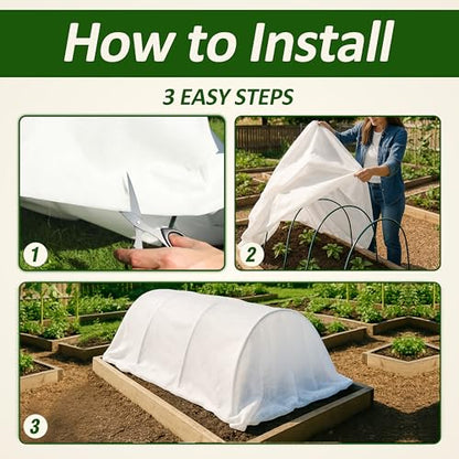 Gardzen 1.5 oz Plant Covers Freeze Protection - size: 10' x 20'