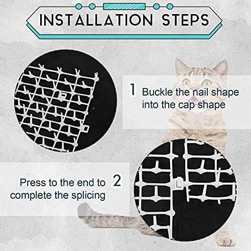 Zopeal 6.5ft Cat Deterrent Mat, Soft Spikes, Indoor Outdoor Pet Repellent - color: White, style: 79 x 12 Inch