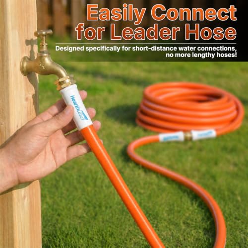 Short Garden Leader Hose - 5/8 Inch Lightweight All-Weather Water Hose - Durable And Flexible, Leakproof Connections, Kink Resistant - Rubber Garden Hose With 3/4" Fittings(2 ft) - size: 2 FT