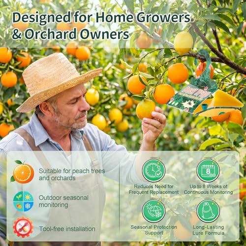 6 Pack Citrus Leafminer Trap & Lure with Pheromone Lures – Triangular Hanging Sticky for All Varieties of Citrus Trees, Includes 6 Traps & 6 Lures, for Orchard & Garden Use - style: for Citrus