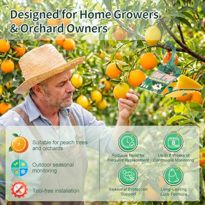 6 Pack Citrus Leafminer Trap & Lure with Pheromone Lures – Triangular Hanging Sticky for All Varieties of Citrus Trees, Includes 6 Traps & 6 Lures, for Orchard & Garden Use - style: for Citrus
