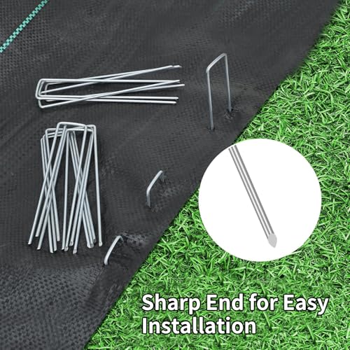 CEWOR 500 Pack 6 Inch Landscape Staples 11 Gauge Garden Stakes - size: 6 Inch-500 Pack