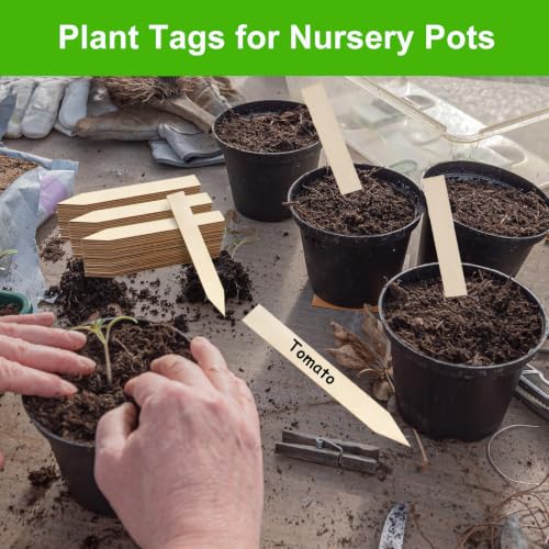 Wooden Plant Labels 55 Pcs, 6 Inch Potted Plant Name Tags Wood