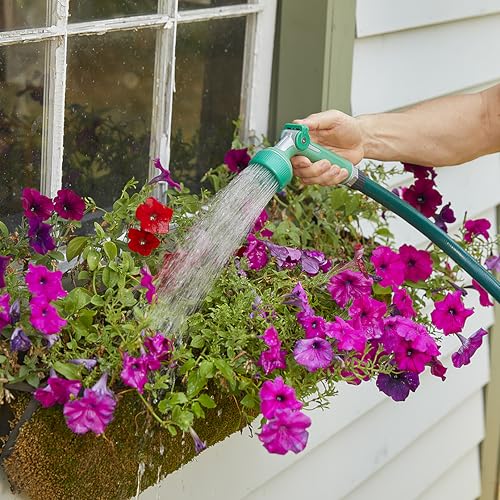Gilmour Medium Duty Garden Hose Nozzle with 7 Adjustable Spray Patterns, Water Hose Nozzle for Watering Garden or Lawn, Green