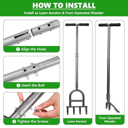 2-in-1 Lawn Aerator Weed Puller