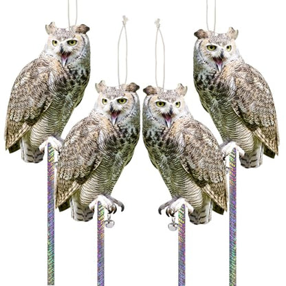 4PCS Flat Fake Owl Plastic Owls to Scare Pigeon - color: Gray Owl 4pcs