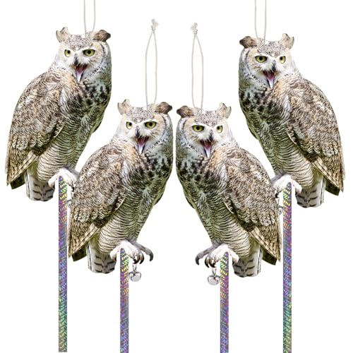 4PCS Flat Fake Owl Plastic Owls to Scare Pigeon - color: Gray Owl 4pcs