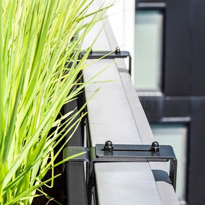 Veradek Block Series Railing Planter - Outdoor Window Box with Bracket - color: Black