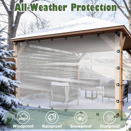 6x10FT Heavy Duty Clear Waterproof Tarp,Outdoor Garden Rainproof Covering - size: 6 x 10 FT