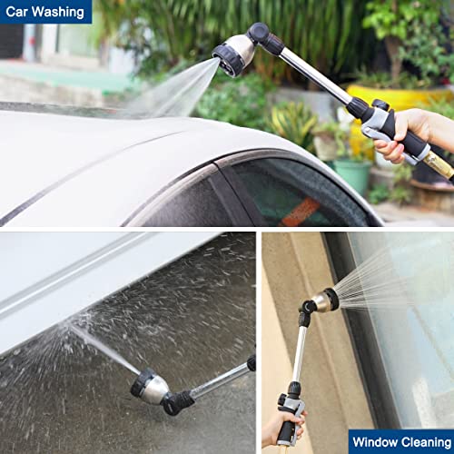 FANHAO Garden Hose Nozzle Thumb Control +16 Inches Metal Garden Hose Wand