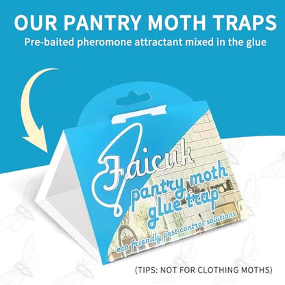 Faicuk Pantry Moth Traps with Pheromone Attractant, 8 Pack
