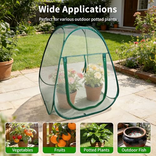 2PCS Large Netting Tent for Garden Protection Mesh Plant Cover from Animals - color: Green 2pcs