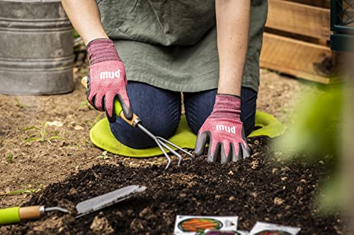 Mud Grip Women's Nylon Seamless Knit Shell Water Resistant Dotted Nitrile Palm Gardening Gloves - color: Pink, size: Medium/Large (Pack of 1)