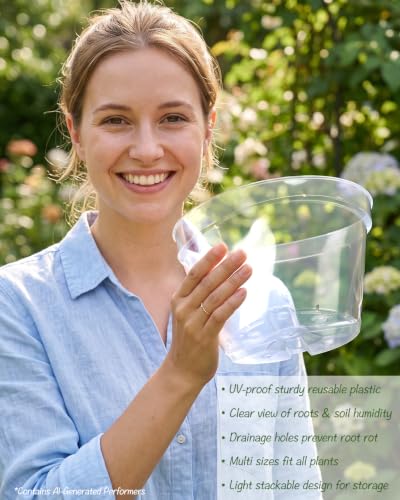 16 Pack 4/6/7.9/9.8 inch Clear Nursery Pots with Drainage Holes