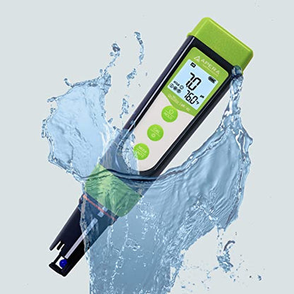 Apera Instruments AI104G GroStar Series GS4 pH/EC/500ppm/700ppm Combo 5-in-1 Pen Tester Kit with Replaceable Double-Junction pH/EC Probe for Hydroponics Water Quality Testing, Gen II - style: pH/EC/ppm