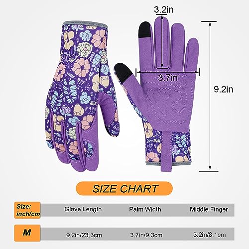 Leather Gardening Gloves for Women Thorn Proof Garden Gloves Touch Screen Working Gloves Gifts - color: Colorr, size: Medium