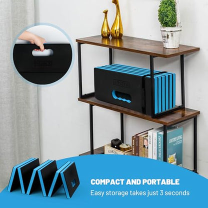 Foldable Mechanic Mat Kneeling Pad, 0.9" Extra Thick EVA Foam,Blue - color: BLUE & BLACK