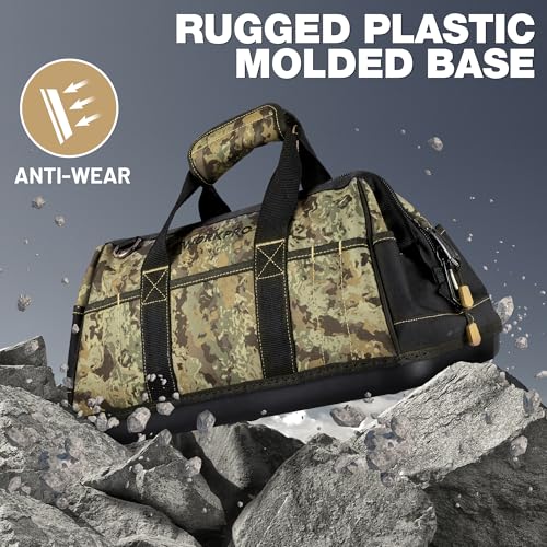 WORKPRO 16-Inch Wide Mouth Tool Bag with Water-Proof Molded Base - color: Camouflage