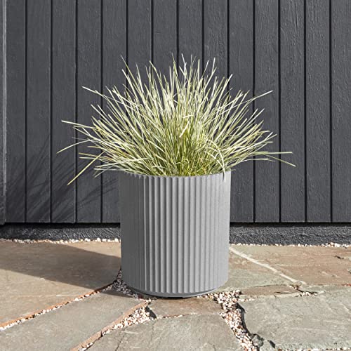Veradek Demi Series Planter - Large Round Outdoor Planter - color: Gray, size: 16 inch - 2 Pack