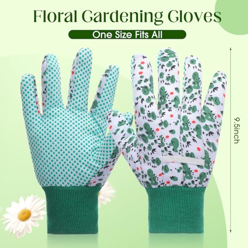 Cutecrop 9.5" Gardening Glove for Women, Floral PVC Grip - style: Vibrant