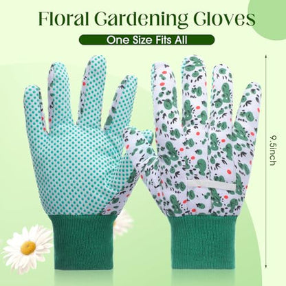 Cutecrop 9.5" Gardening Glove for Women, Floral PVC Grip - style: Vibrant