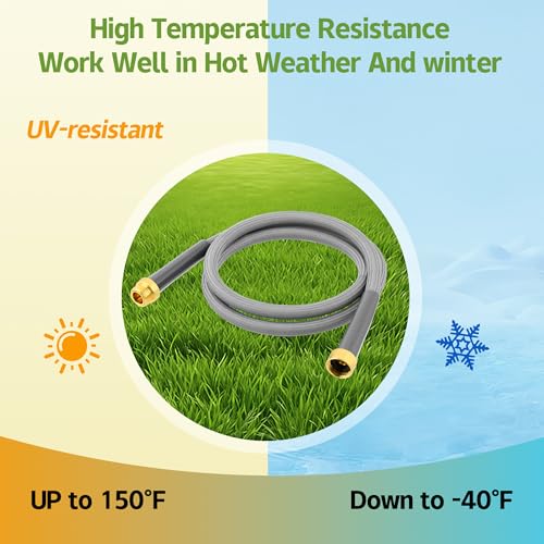 SKYWARD 3ft short garden hose,Nylon Braid,F/M Connector, No Kink, Flexible - size: 3ft