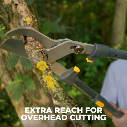 Woodland Tools Heavy Duty Extendable Lopper – 25 to 37 Inch Telescoping Branch Cutter with Lever-Action Bypass Blade – Manual Tree Limb Cutter for Thick Branches and Overhead Trimming - style: Heavy Duty Extendable Lopper