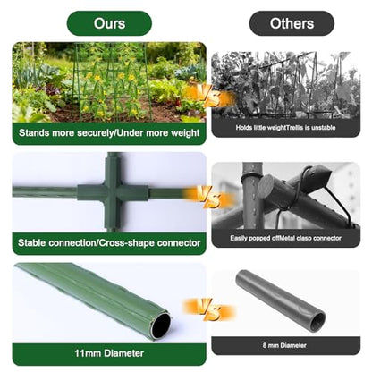 2PCS 33"x47" A-Frame Cucumber Trellis, Metal Plant Support with Net - size: 33"x47"-2pcs