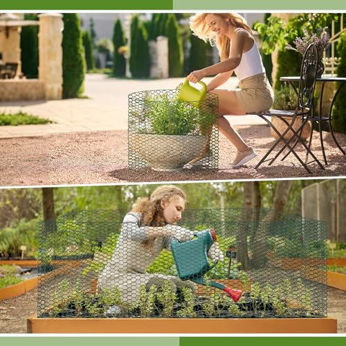 Plant Protectors from Animals with Extra Wide 24" Chicken Wire - 200" Long Complete DIY Metal Mesh Kit for Large Garden & Craft Projects - size: 24*200 Inch