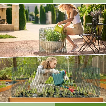 Plant Protectors from Animals with Extra Wide 24" Chicken Wire - 200" Long Complete DIY Metal Mesh Kit for Large Garden & Craft Projects - size: 24*200 Inch