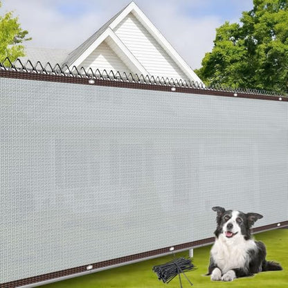 4×32FT Heavy Duty Fence Privacy Screen, 180GSM, 90% Block, Include Zip Ties - color: Gray, size: 4*32.8FT