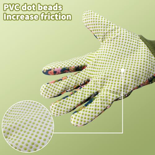 Women's Gardening Gloves Weeding and Thorn Resistant Work Gloves for Digging Planting Pruning Raking-Grown - color: Green