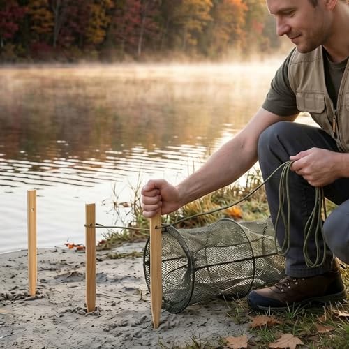 20 Pcs Wooden Garden Stakes, 7.87 inchPolished Bamboo Plant Stakes, Bamboo Garden Stake with Pre-drilled Hole, Blue & Black
