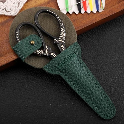 YOUGUOM Small Crochet Scissors, Mini Sewing Shears with Cover - color: Black