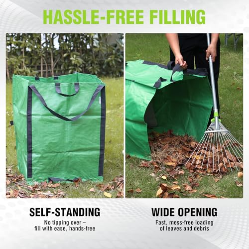 WORKPRO Heavy Duty 72-Gallon Reusable Yard Waste Bags, Green - color: Green, size: 1 Count (Pack of 1)