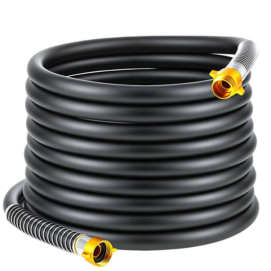 Garden Hose 5/8"x 50ft 4-Layer Heavy Duty Water Hose 800 Burst PSI Black - size: 50ft